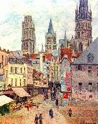 Camille Pissarro Rouen, Rue de l Epicerie painting